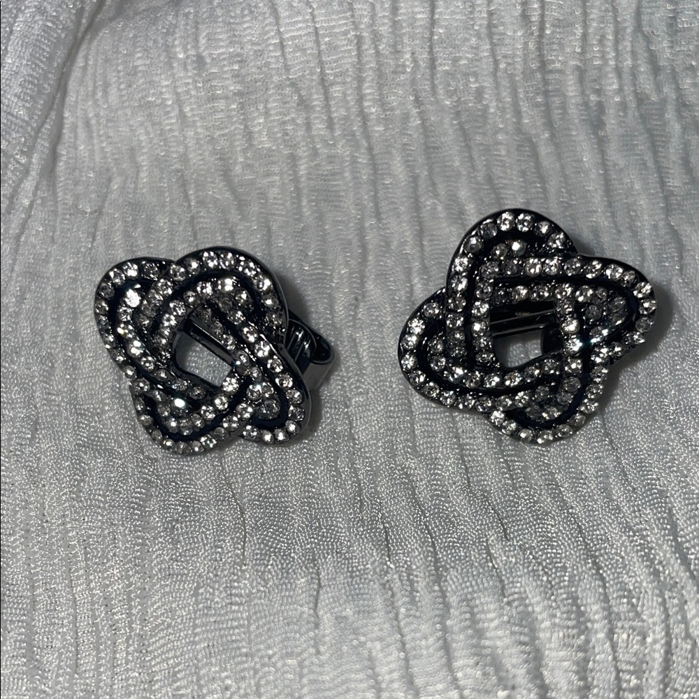 C.C Twisted Silver Knot Earrings